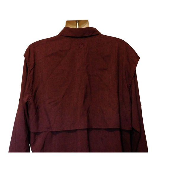 Magellan Fish Gear Shirt XL Maroon Relaxed Fit Adjustable Long Sleeves Vented - Picture 6 of 9